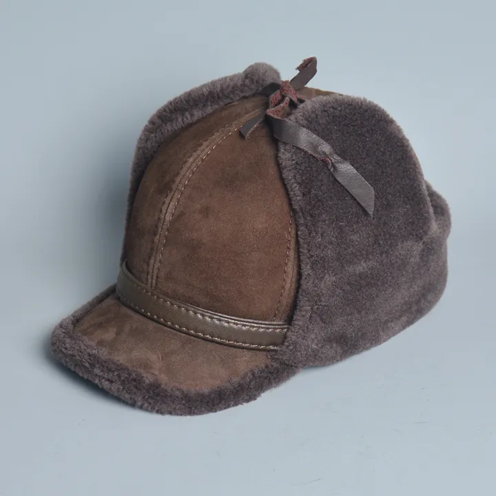 High%20Quality%202024%20Winter%20Leather%20Hat%20Men%20Fur%20Lamb%20Wool%20Warm%20Thick%20Earflaps%20Bomber%20Hats%20Men's%20Baseball%20Cap%20Russian%20Hat%20-%20Image%203