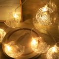 10/20lights LED Star Moon Light String 2023 EID Mubarak Decor for Home Ramadan Kareem Gift Mubarak Muslim Islamic Party Supplies. 