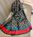 summer silk scarf for women brocade printing extended thin outer decoration scarf beach towel. 