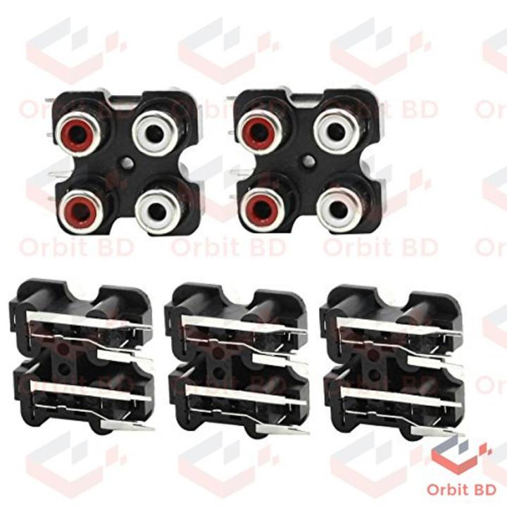 2Pcs- 4 Positions Female Stereo Audio Video Socket 4 Positions AV RCA Socket Connector PCB Panel Mount Adapter For Audio Video TV DVD Computer Speaker Cables DIY