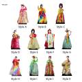 Korean Geisha Doll Cute Folk Ethnic Ornament Decor Female Statue Hanbok Doll. 