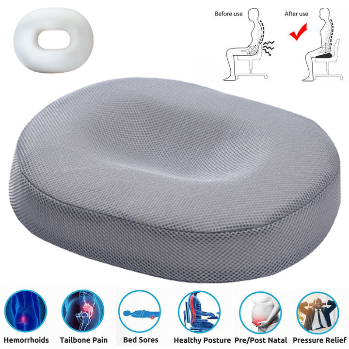 Donut Pillow Seat Cushion Hemorrhoid Tailbone Cushion, Memory Foam