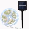 LED Strip Light Solar Powered Tape 3/4/5M Outdoor RGB Flexible Lighting Ribbon Tape Waterproof LED Strip Backlight Garden Decor--White color--2 M. 