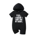 Baby Boys Casual Yes I Know I Look Like My Daddy Short Sleeve Hooded Romper Jumpsuit Clothes.