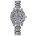 Diamond-encrusted Ladies Quartz Watches Steel Bracelet Personality Fashion Wristwatch Women's Jewelry Watch.