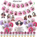 Demon Slayer Kamado Nezuko Theme Party Decoration Supplies Paper Cup Plate Tissue Spoon Baby Shower Balloon Girl Birthday Favors MuXiaRe.