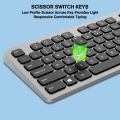 CK340 Scissor Feet Silent Keyboard 104 Keys Rechargeable Office Keyboard Bluetooth Wireless Keyboard.