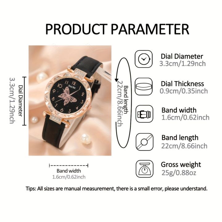 1pc%20Fashion%20Simple%20Butterfly%20Pattern%20Dial%20Belt%20Quartz%20Wrist%20Watch%20-%20Image%204