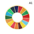 Enamal 17 Colors Sustainable Development Goals Brooch United Nations SDGs Pin.