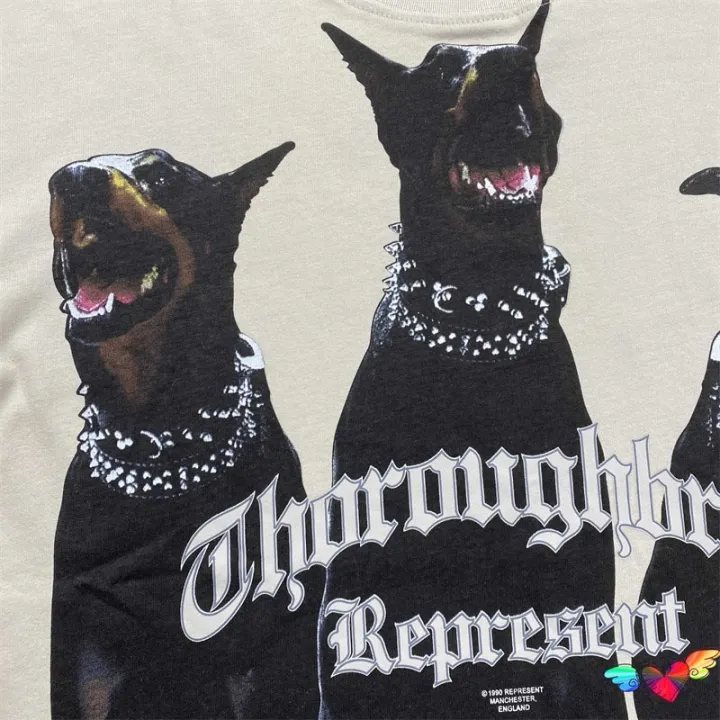 Represent%20Tee%20Men%20Women%201:1%20Hunter%20Graphic%20Represent%20Hound%20T-shirt%20Vintage%20Tops%20Washed%20Short%20Sleeve%20-%20Image%206