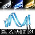 2pcs Led DRL Turn Signal Light Strip Flexible Waterproof Auto Headlight Surface Decorative Lamp Car Daytime Running lights 12v. 