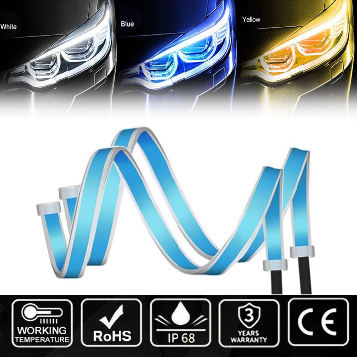 2pcs%20Led%20DRL%20Turn%20Signal%20Light%20Strip%20Flexible%20Waterproof%20Auto%20Headlight%20Surface%20Decorative%20Lamp%20Car%20Daytime%20Running%20lights%2012v%20-%20Image%203