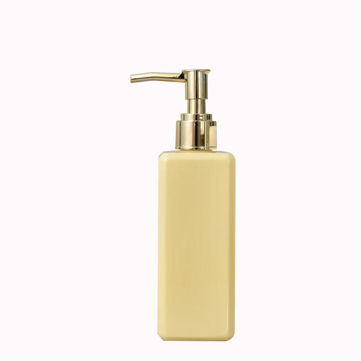 Lightweight Liquid soap dispenser Eco-friendly Leak-proof Transparent Refillable pump bottle Square bathroom accessory for