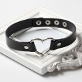 【3C VictoryEagle】Punk Collar Choker Black PU Leather Heart Cross Spike Necklace Cosplay Body Accessories Trend Jewelry.