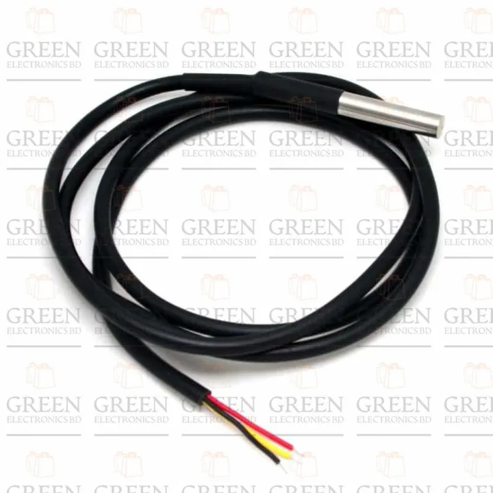 3 Wire DS18B20 Waterproof Digital Temperature Temp Sensor Probe 1M Stainless Steel Package Waterproof DS18B20 Temperature Sensor Probe For Arduino Raspberry Pi
