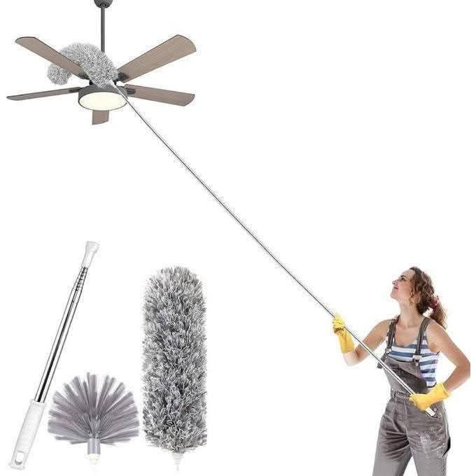 Telescopic Washable Duster, Microfibre Stainless Steel Telescopic Rod and Bendable Brooms, Duster, Long Extendible