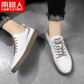Nanjiren Men's Shoes2023Spring Low-Top White Shoes Men's Trendy Shoes Casual Leather Shoes Summer Flat Sneakers Men. 