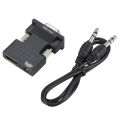 HDMI to VGA Video Converter with 3.5mm Audio – High-Definition Adapter for PS4, PC, Laptop, Monitor, TV, and Projector (HDMI Female to VGA Male). 