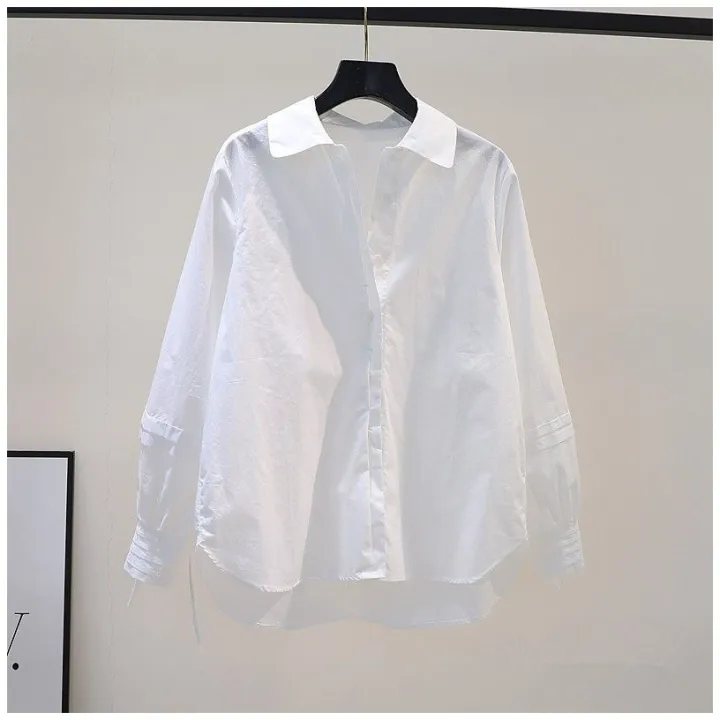 Design%20Sense%20Pleated%20Lace-up%20Long-Sleeved%20Pink%20Cotton%20Shirt%20Women's%20Loose%20Shirt2023Spring%20and%20Summer%20Artistic%20Temperament%20Top%20Fashion%20-%20Image%208