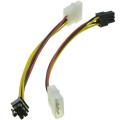 4 Pin Molex to 6 Pin PCI-Express PCIE Video Card Power Converter Adapter Cable. 