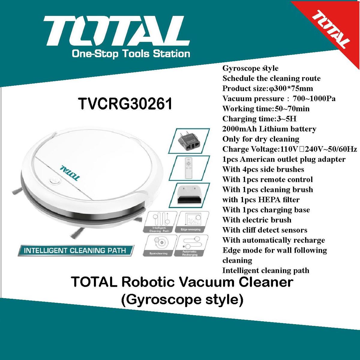 TOTAL Robotic Vacuum Cleaner (Gyroscope style)