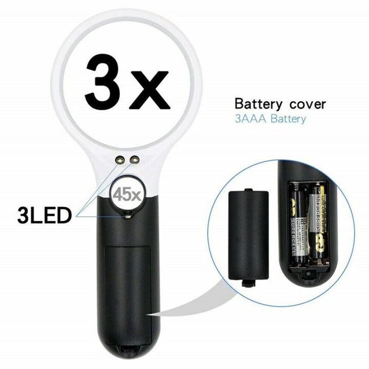 3LED%20Light%2045X%20Handheld%20Magnifier%20Reading%20Magnifying%20Glass%20Lens%20Jewelry%20Loupe%20-%20Image%204