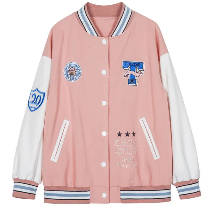 Baseball%20Uniform%20American%20Contrast%20Color%20Spring%20and%20Autumn%20Girl%20Older%20Kid's%20Korean%20Junior%20High%20School%20Student%20Autumn%20Clothes%20Jacket%20High%20School%20Girls'%20Coat%20-%20Image%202