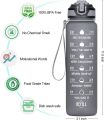 1 L Portable Water Bottle Motivational Sports Water bottle with Time Marked Leak-proof Cup for Outdoor Sport Fitness BPA Free. 