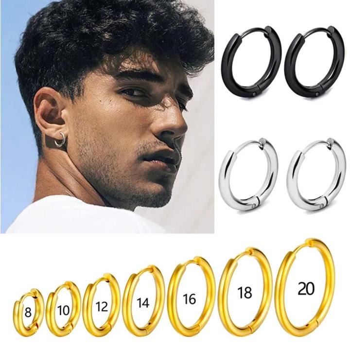 Round Stylish Hoop Earrings- For Man