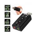 USB Virtual 7.1 Channel Sound Adapter - Black. 