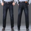 2023 New Men Stretch Regular Fit Jeans Business Casual Classic Style Fashion Denim Trousers Male Black Blue Pants Size 28-40. 