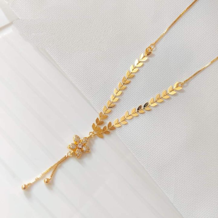 Leaf Design Gold Colour Chain For Women- Chain For Girls - Main Image