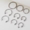 9pcs Hoop Earrings Smiley Nose Ring Septum Real Piercing Bar Set Ear Cartilage Tragus Helix Lip BCR Circular Barbell Jewelry 16G.