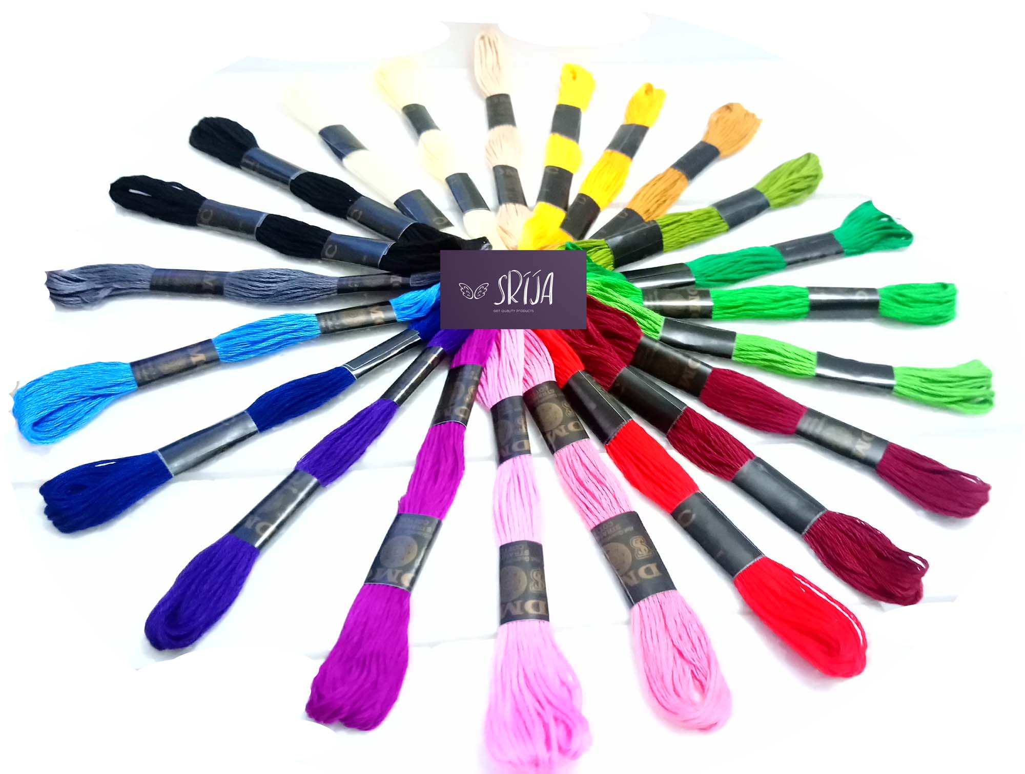 16 Pieces/Skeins Embroidery Floss Cross Stitch Thread / DMC Thread For Embroidery 6 line thread Cotton Embroidery Thread