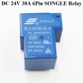 Bang Relay 24V Relay SONGLE DC-24V DC24V 30A 250VAC 6 Pin Coil SPDT Power Relay SRD-24VDC-SL-C PCB Mount Auto Universal T90 Power Relays DC 24V Relay Switches.