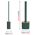 toilet cleaning brush Water leak proof with silicone base toilet flat head flexible soft with quick drying holder set - Minimalistic Sophistication. 