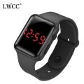 Lwcc 8029 Popular Led Square Rubber Strap Watch Electronic Student Adult Couple Watches Digital Relo. 