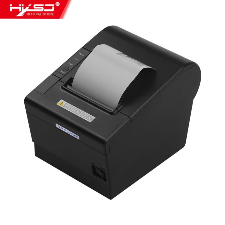 HXSJ Goojprt Jp80H-Use Deskt-op Themal Printer 80Mm Thermal Print Paper Automatic Paper Cutting Function Receipt Printers Multiple Communication Interface Power Port C-ash Drawer Port Usb Bt