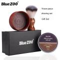 Gift Box 3 Sets Bluezoo Men's Care Gronma Shaving Hu Brush Bubble Bowl Shaving Brush. 