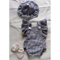 Baby romper bodysuit dress with hat & crochet shoe- 0 months - 24 months. 