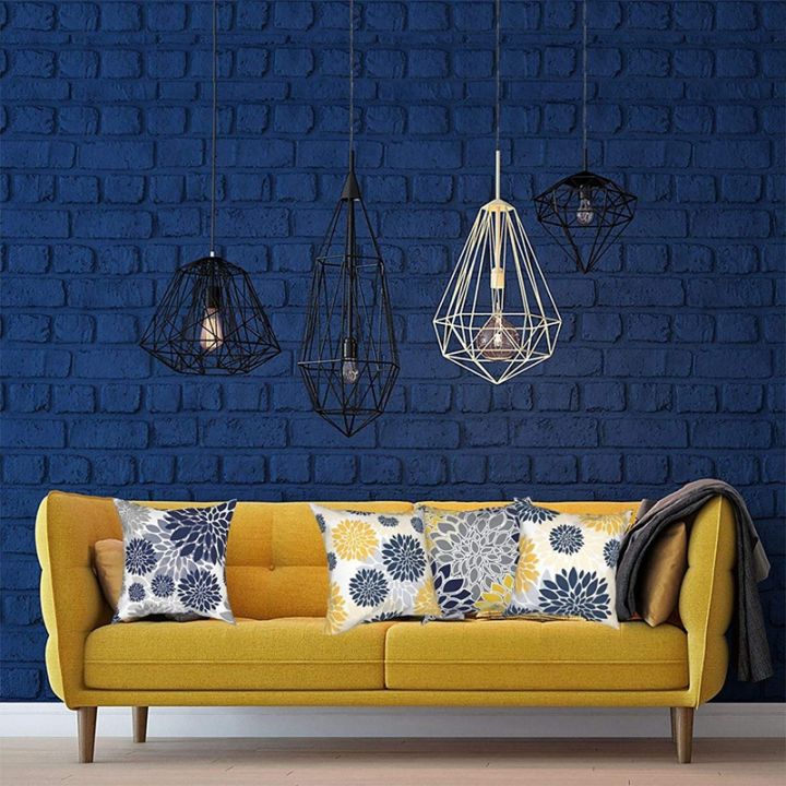 NANLIY%20Throw%20Pillow%20Covers%2018x18%20Inch%20Set%20of%204,Navy%20Blue%20Gold%20Oversized%20Flower%20Geometry%20Square%20Pillow%20Cushion%20Cases%20-%20Image%205
