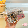 Acrylic Storage Box Card Organizer Kpop Photocard Box Flip Box Transparent Storage Box.
