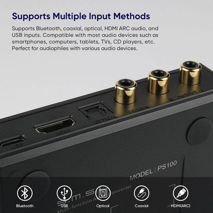 SMSL%20PS100%20Multifunctional%20Audio%20Converter%20ES9023%20DAC%20Chip%20Home%20Car%20Music%20Audio%20Converter%2024Bit%20192kHz%20HDMI%20(ARC)%20Audio%20For%20TV%20-%20Image%203