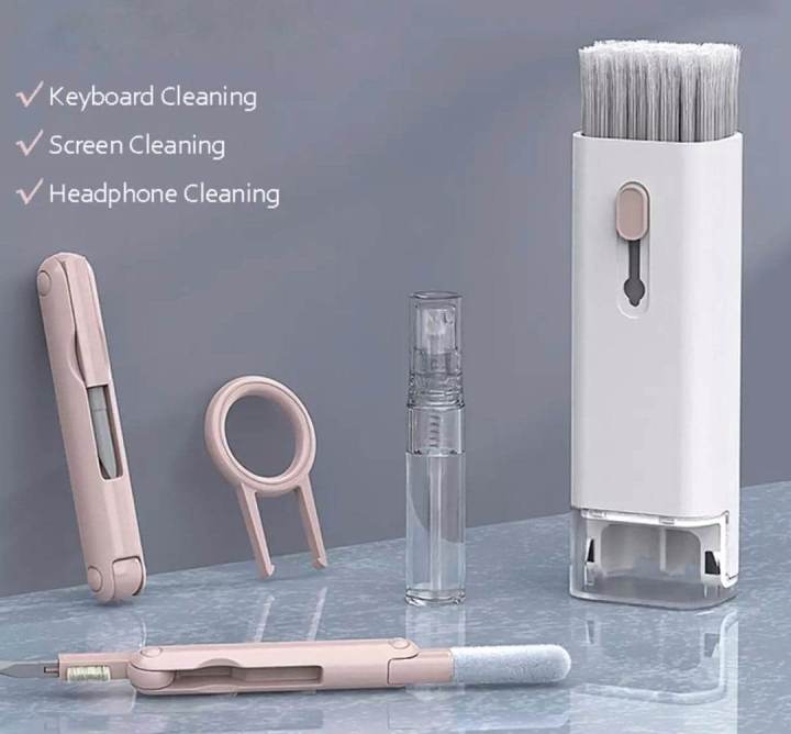 Keyboard cleaning brush kit 7 in 1 multifunctional portable cleaning pen computer headset cleaning tools keycap puller kits