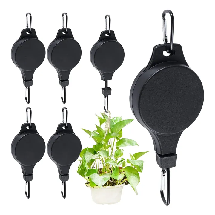 6%20Pack%20Retractable%20Hanger%20Reach%20Plant%20Pulley%20Adjustable%20Height%20Black%20-%20Image%202