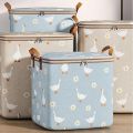 Quilt Storage Bag Foldable Clothes Storage Bins Daisy Closet Organizer Storage Containers Sorting Storage Box with Handles.