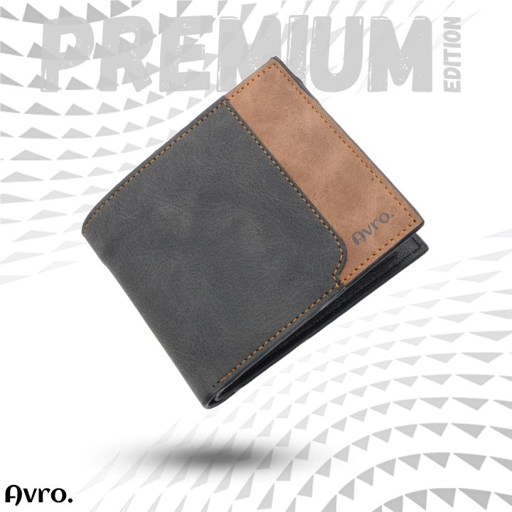 Avro Men's Money Bag For Men Soft PU Leather Wallet For Man Business Wallet's High Quality PU Leather Moneybag For Men Multi-Card Position ID Credit Cards Holders Solid Color Travel Purses Wallet For Men