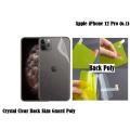 Apple iPhone 12 Pro (6.1) Clear Transparent 3D Crystal Clear Back Skin Guard Poly-Transparent. 