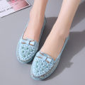 Embroidery Bowknot Loafers Women Flower Sneakers Summer Breathable Solid Color Designer Shoes Women Non-slip Casual Ladies Shoes House Foocus. 