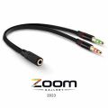 Audio Y Female Headset Splitter. 